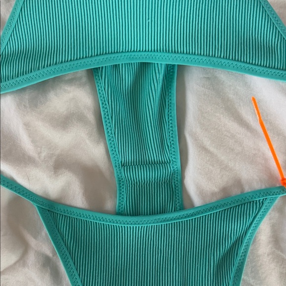 Kulani Kini Turquoise Ribbed Bikini Set medium - Picture 2 of 5